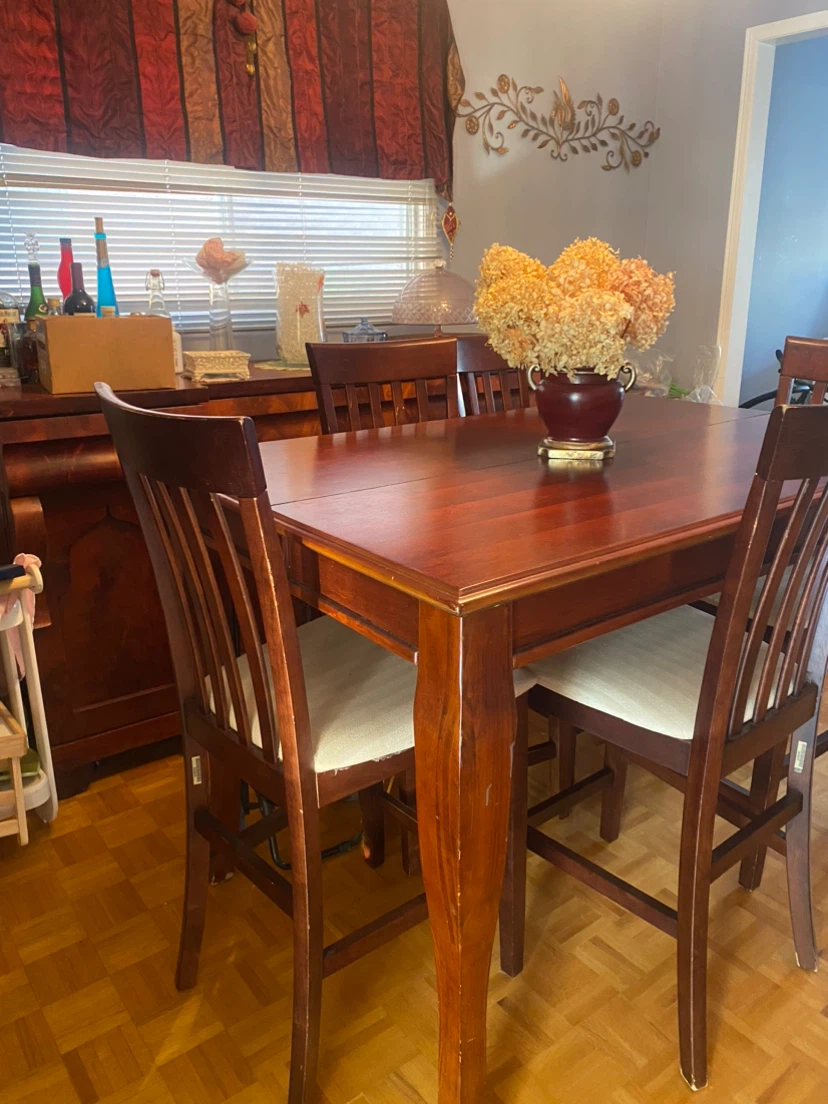 Solid Wood Dining Table and Chairs