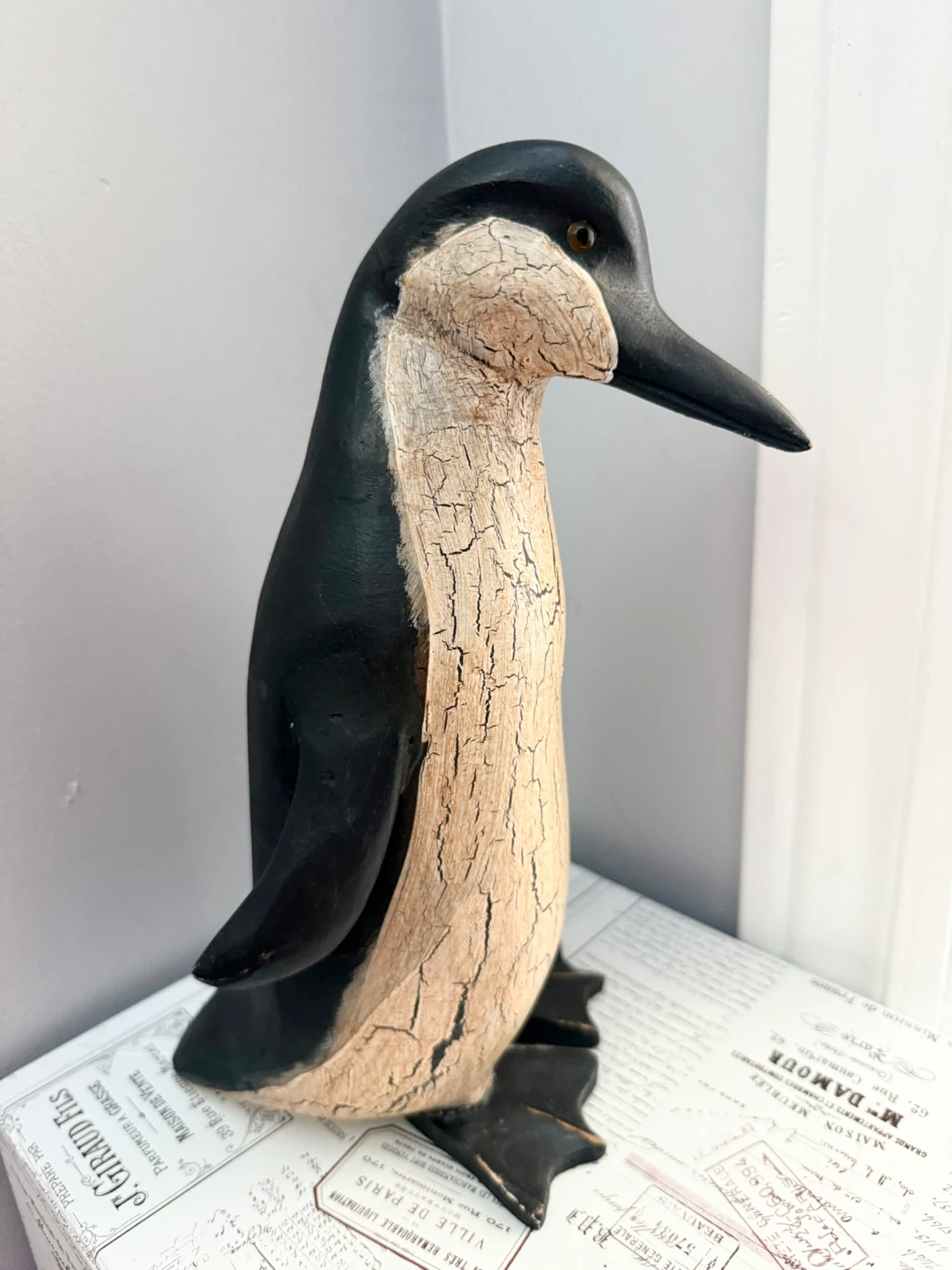 Wooden Penguin Figurine