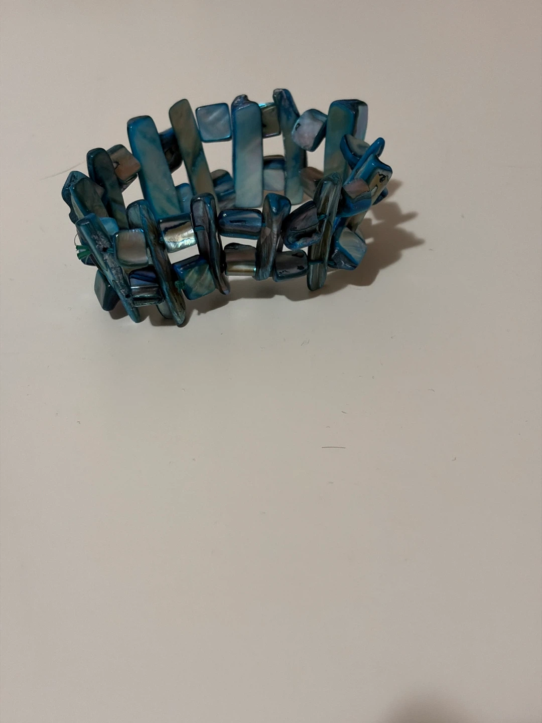 Blue Shell Beaded Stretch Bracelet - photo 2