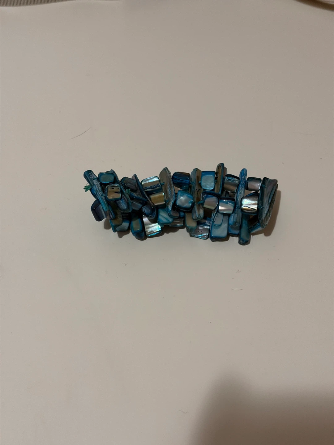 Blue Shell Beaded Stretch Bracelet - photo 3