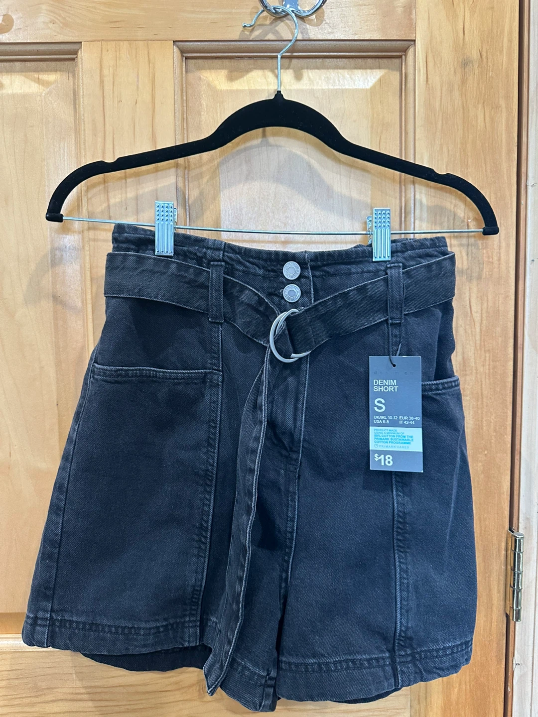 Black Denim Shorts - NEW