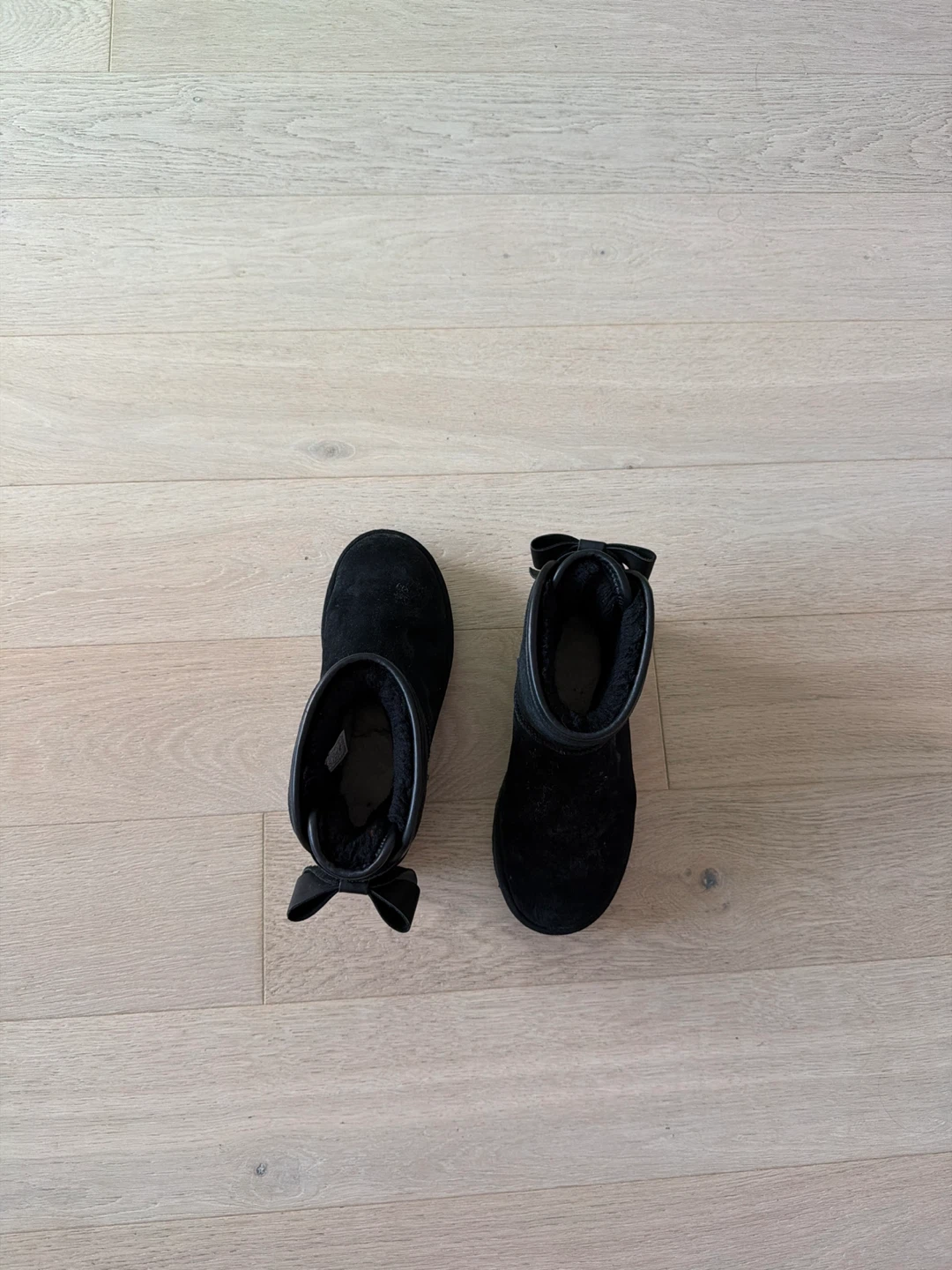 UGG Australia Black Suede Bow Boots