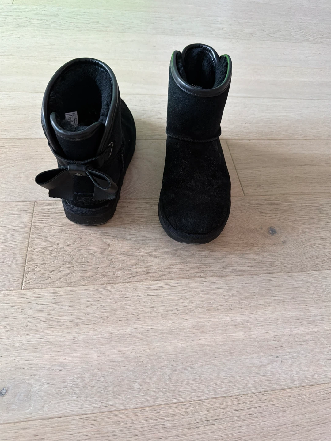 UGG Australia Black Suede Bow Boots - photo 2