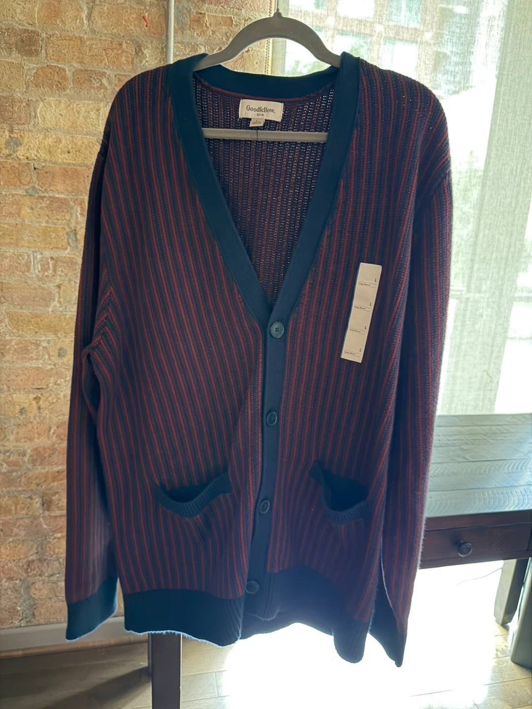 Goodfellow & Co Striped Cardigan Sweater - Size L