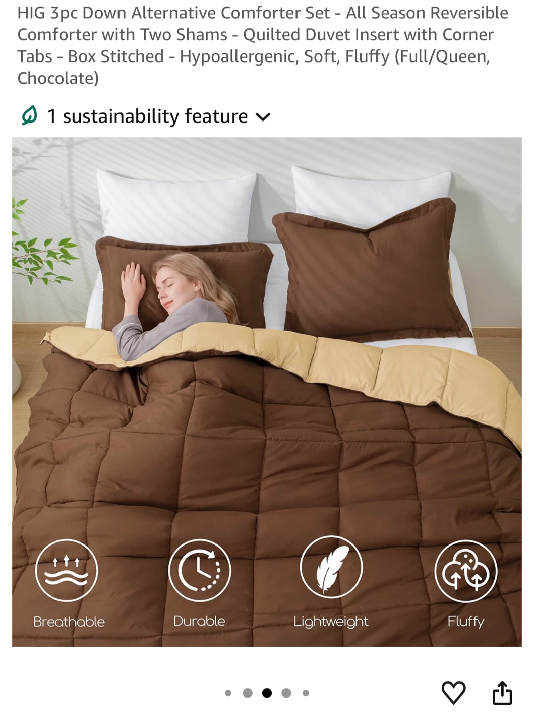 HIG 3pc Down Alternative Comforter Set - Full/Queen - photo 2