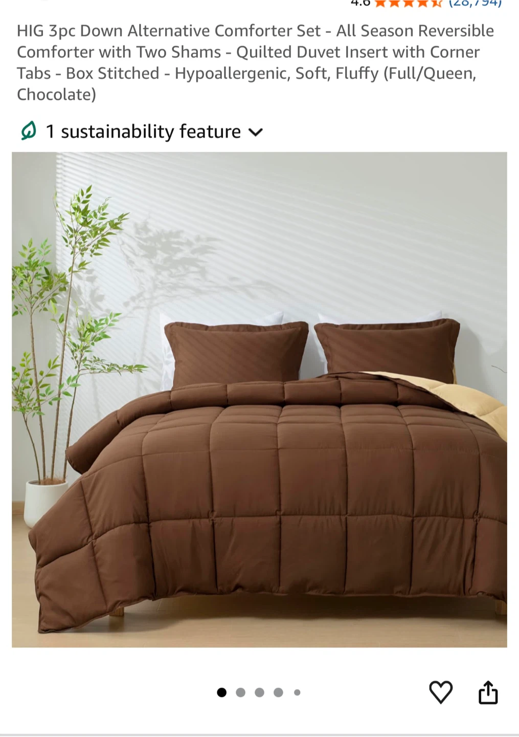 HIG 3pc Down Alternative Comforter Set - Full/Queen - photo 4