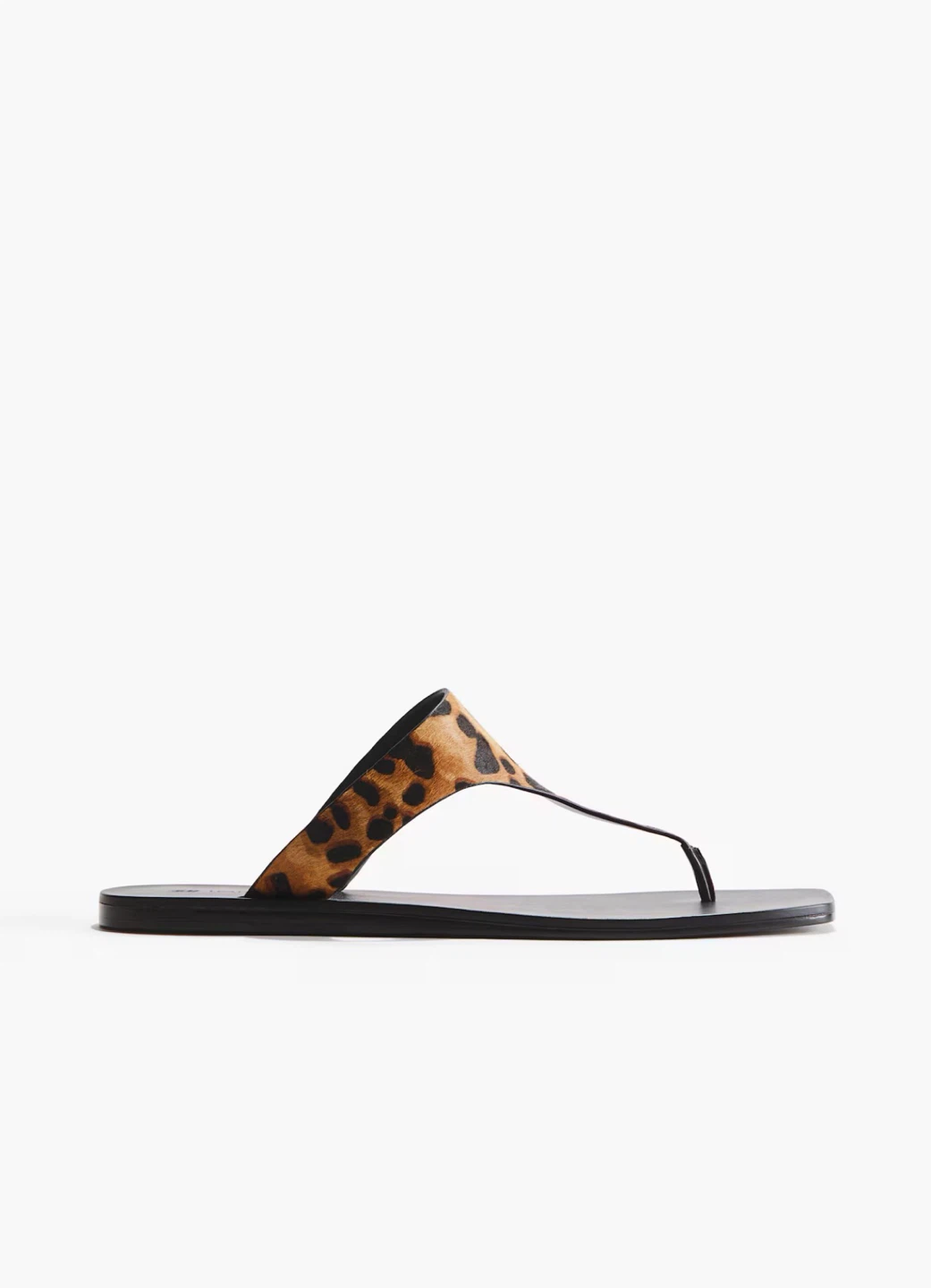 H&M premium selection- Leopard Print Leather Thong Sandals - photo 3