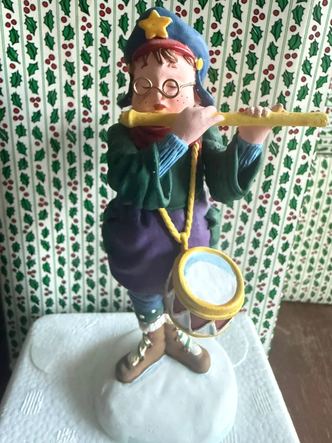 Christmas Figurine - Boy Playing Flute and Drum
