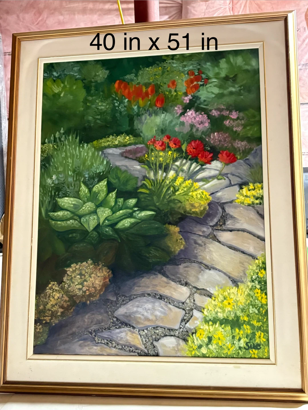 Framed Garden Painting 40" x 51"