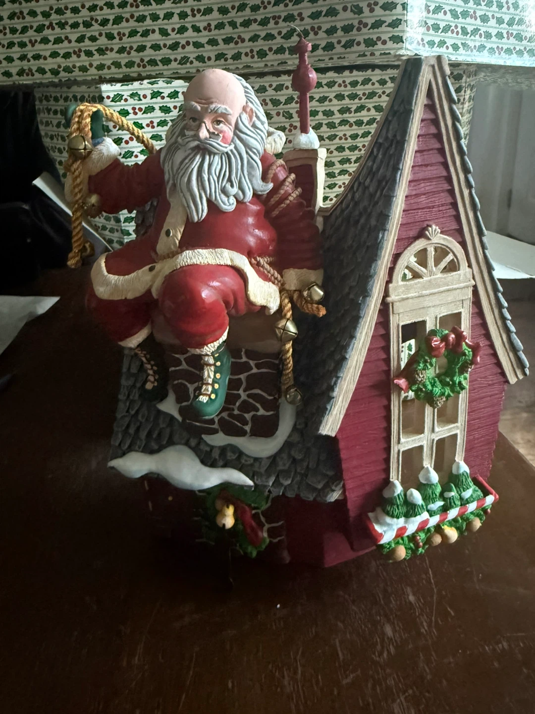 Christmas Village Santa House Decor