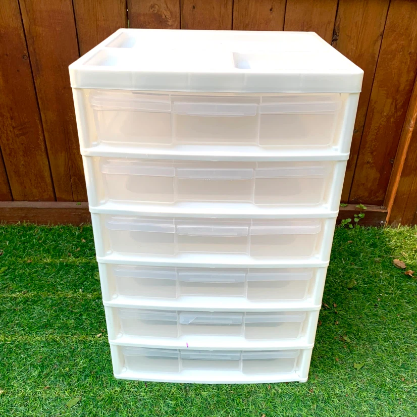 White 6-Drawer Storage Unit with Organizer Top - photo 2