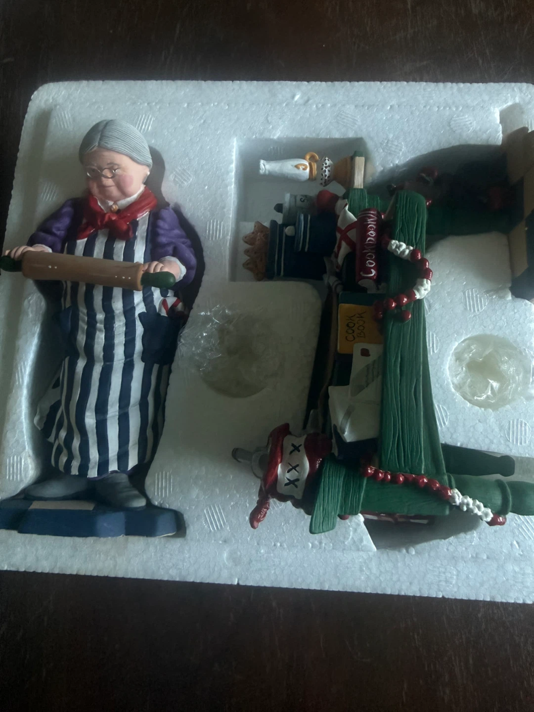 Grandma Baking Christmas Cookies Figurine