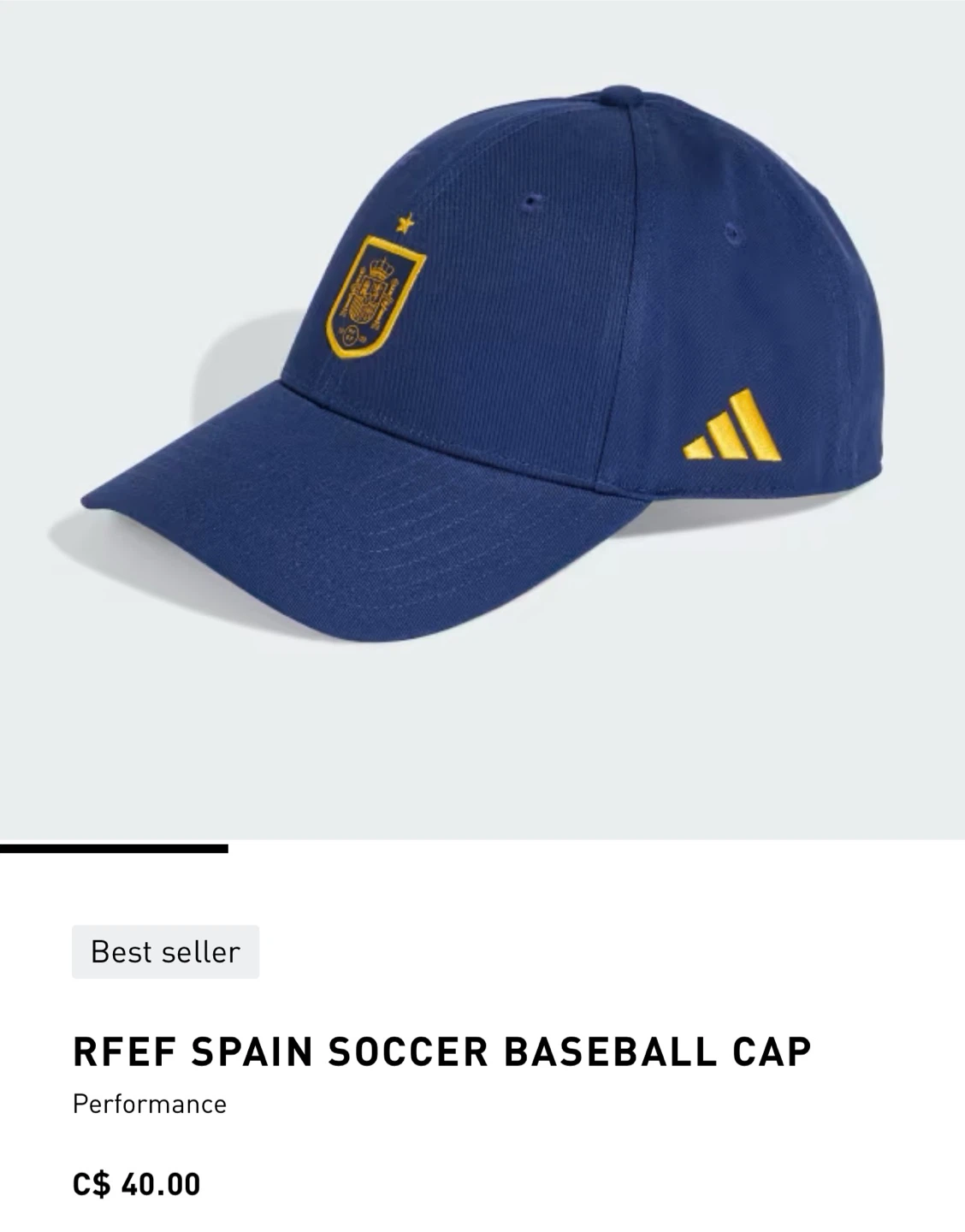 Adidas RFEF Spain Soccer Baseball Cap