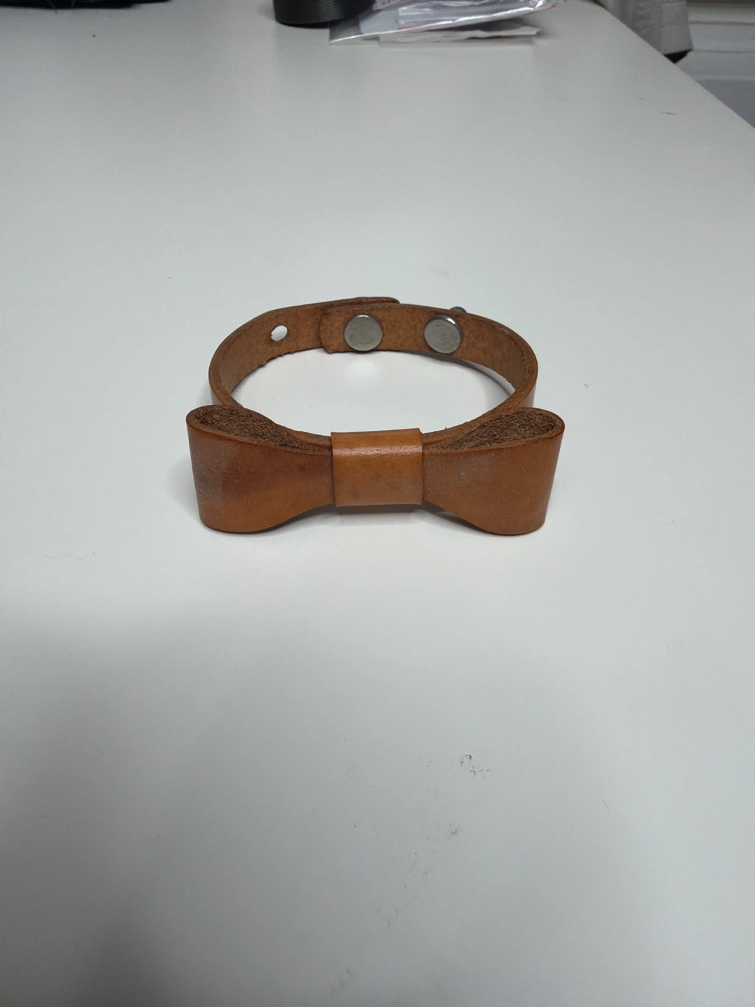 Leather Bracelet with Bow Accent
