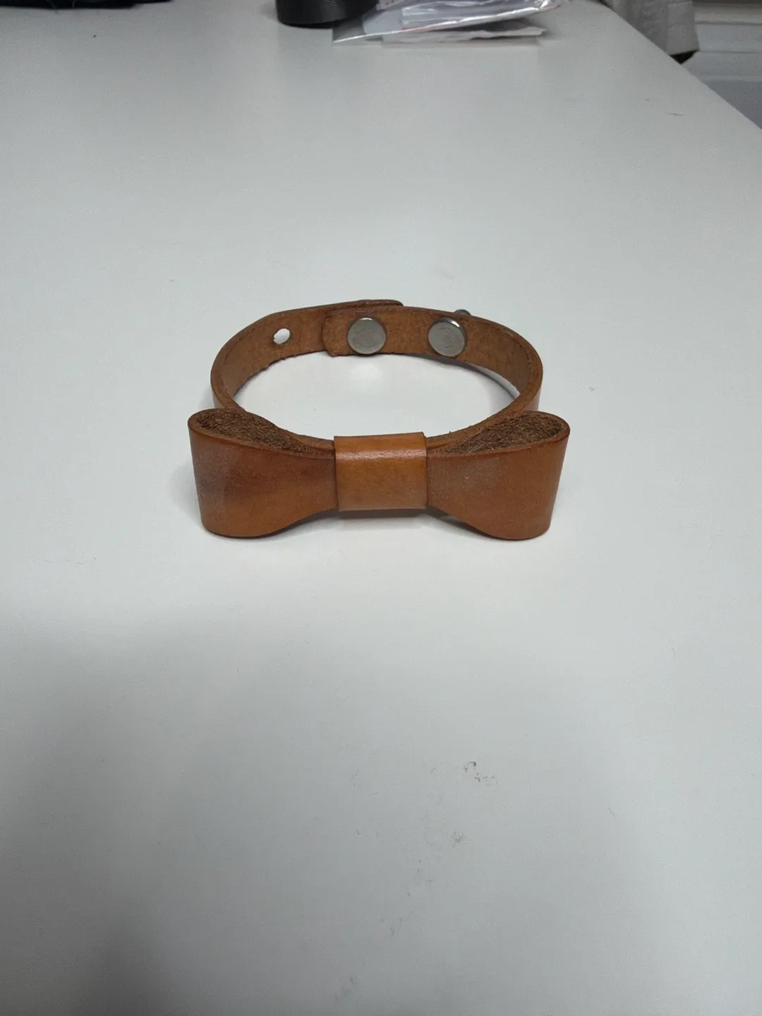 Leather Bracelet with Bow Accent
