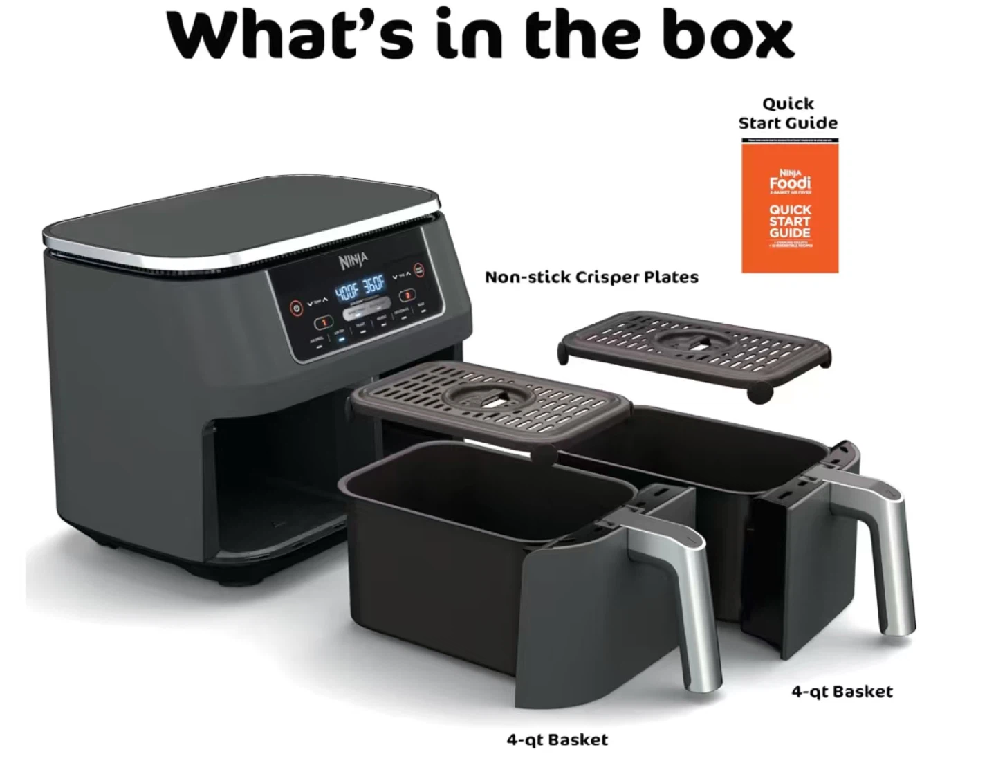 Ninja Foodi 8-qt. XL Air Fryer with 2 Baskets - photo 4