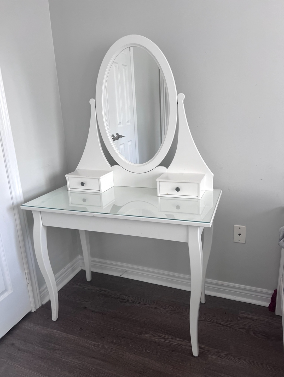IKEA HEMNES Dressing Table with Mirror - White 100x50 cm