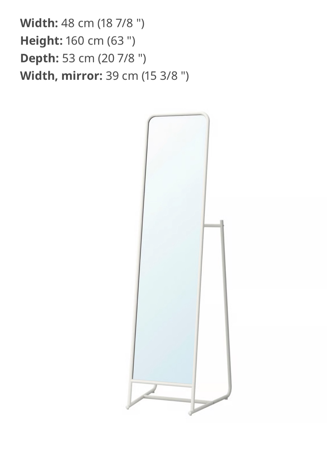 IKEA KNAPPER Standing Mirror White - photo 2