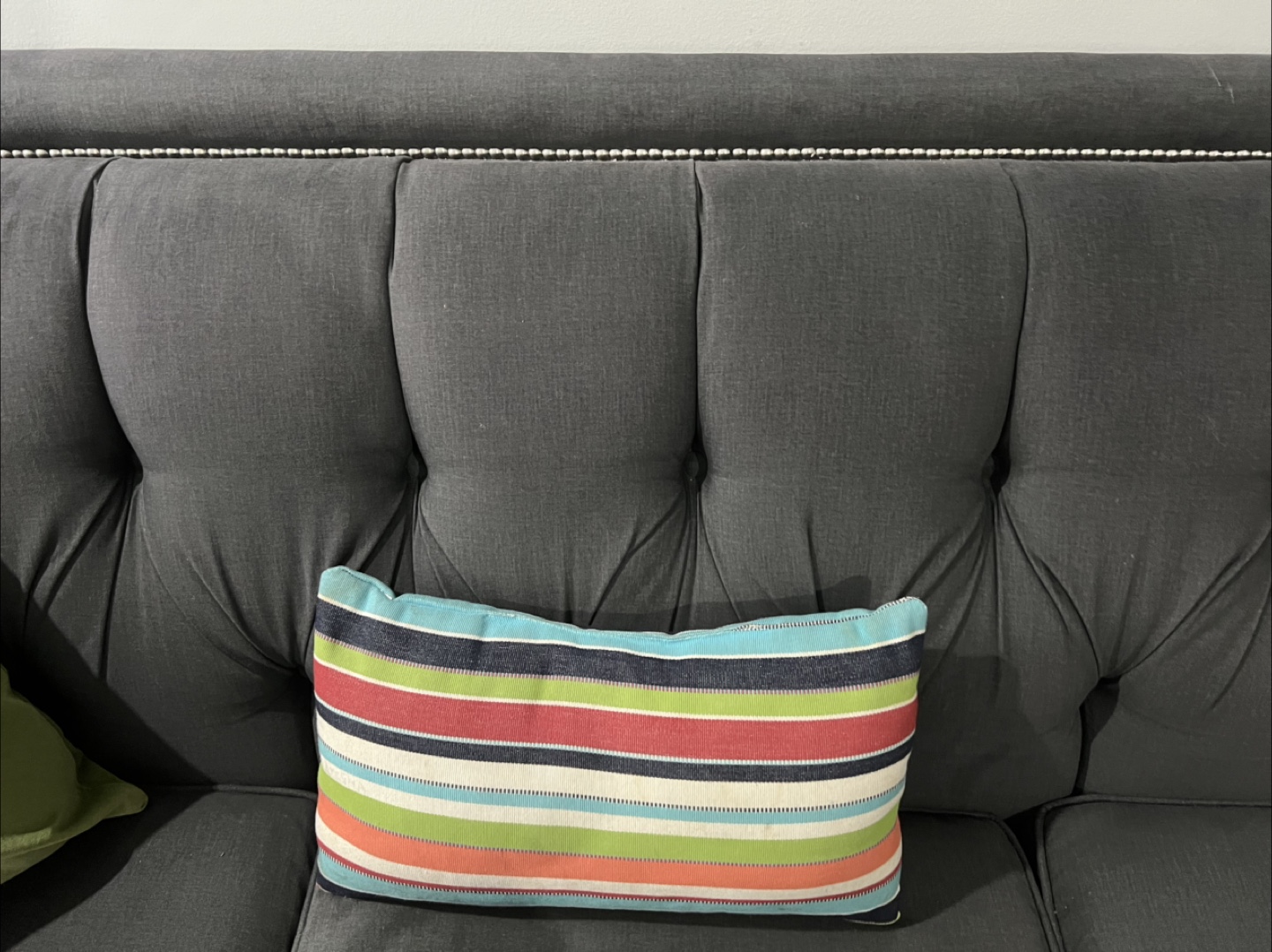 Dark Grey Tufted Sofa - photo 3