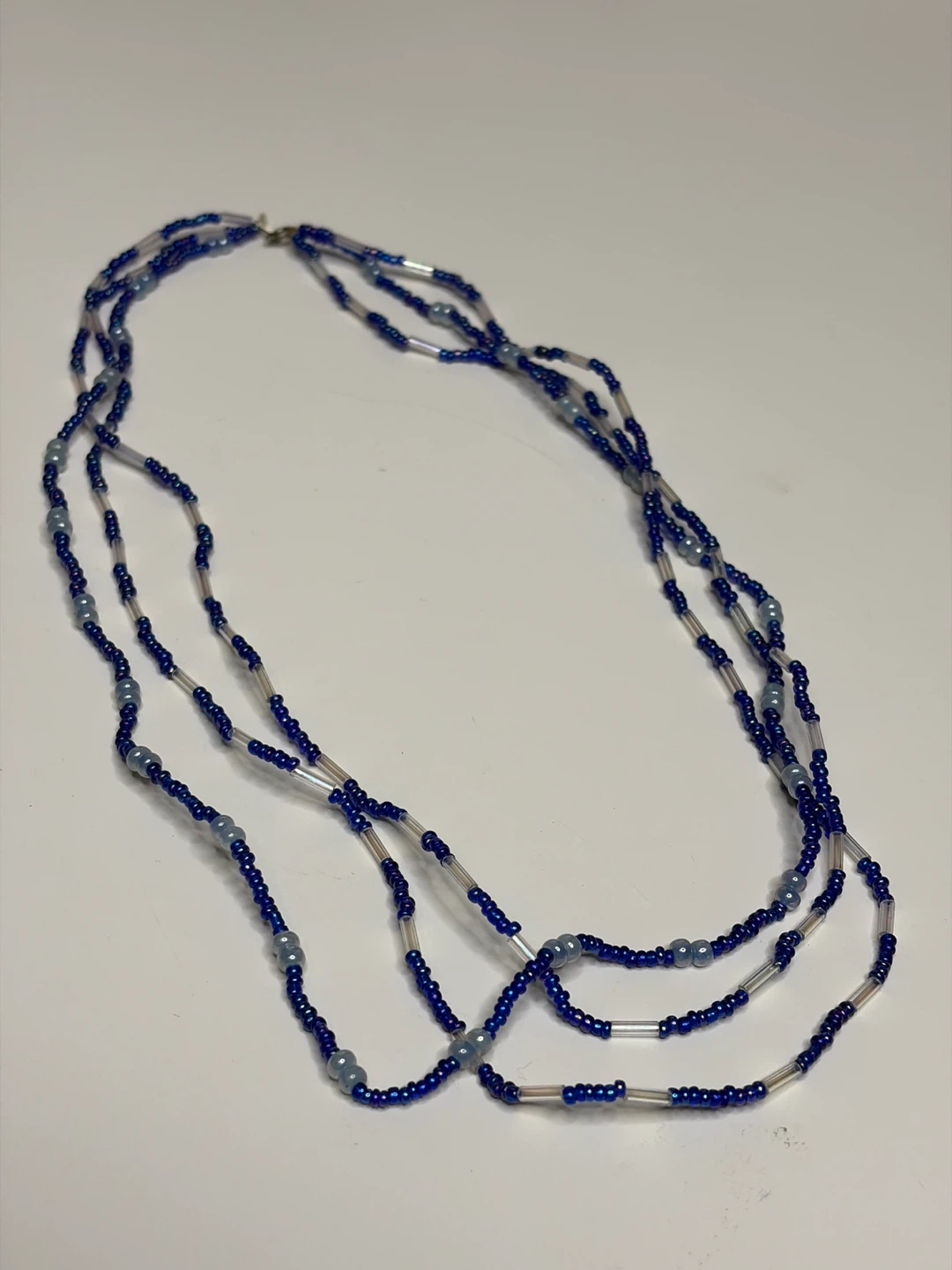 Blue & Silver Beaded Necklace