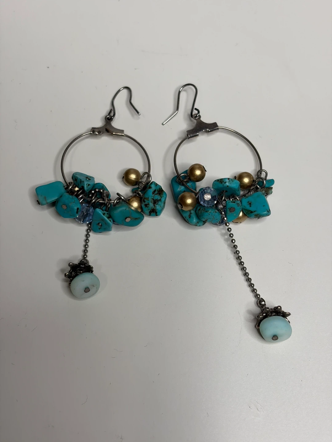 Boho Turquoise Hoop Earrings