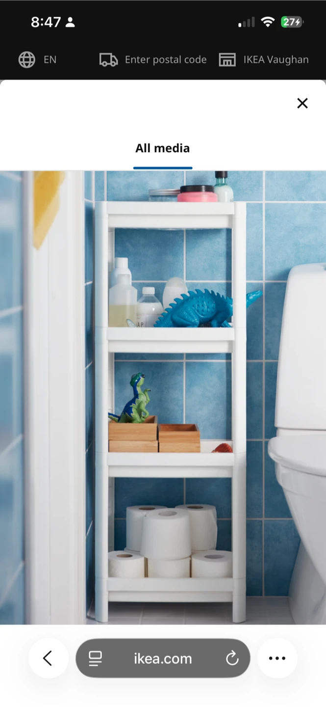 IKEA White 4-Tier Shelf Unit