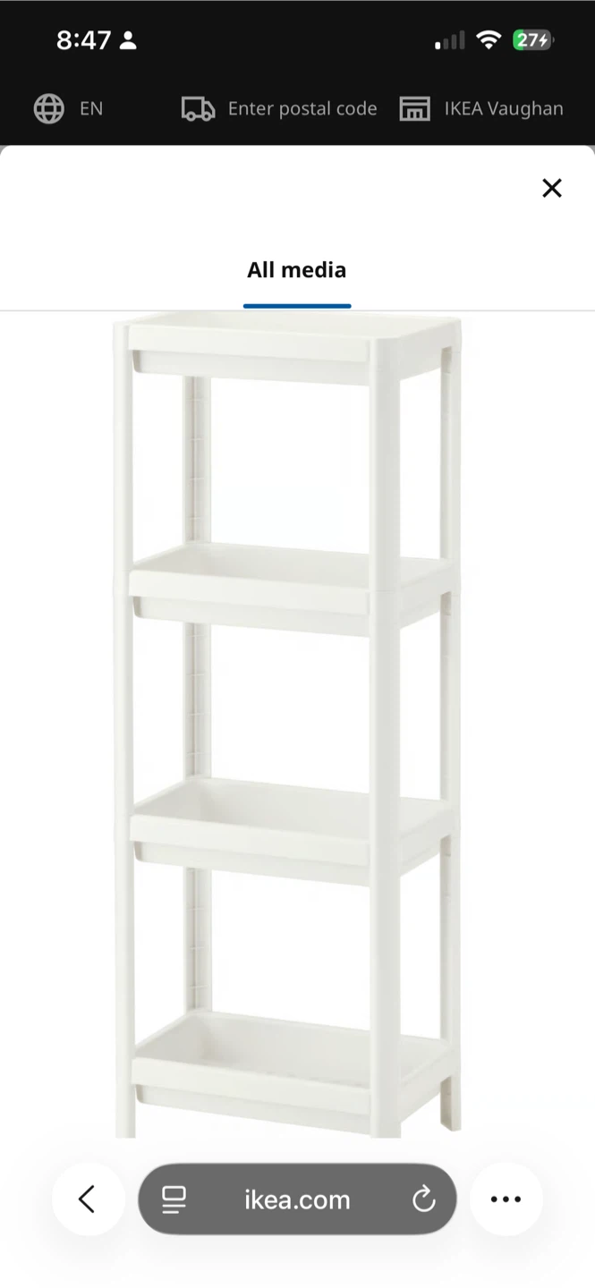 IKEA White 4-Tier Shelf Unit - photo 2