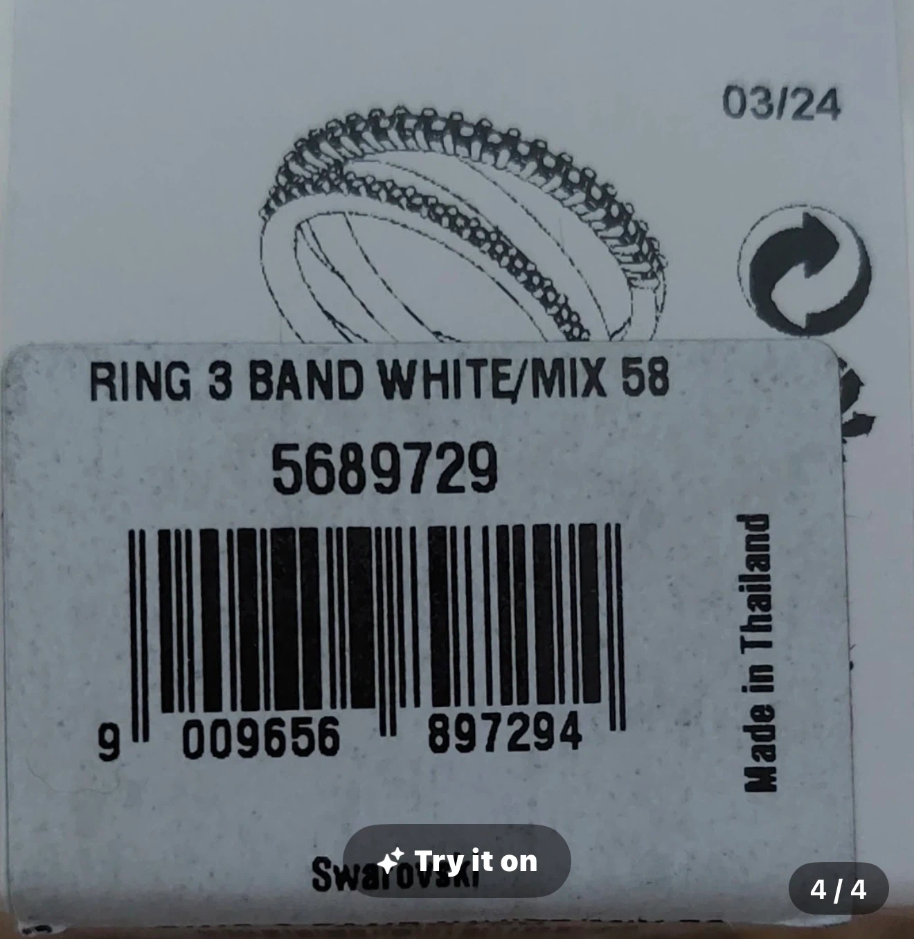 Swarovski Hyperbola Ring 3 Band - photo 2