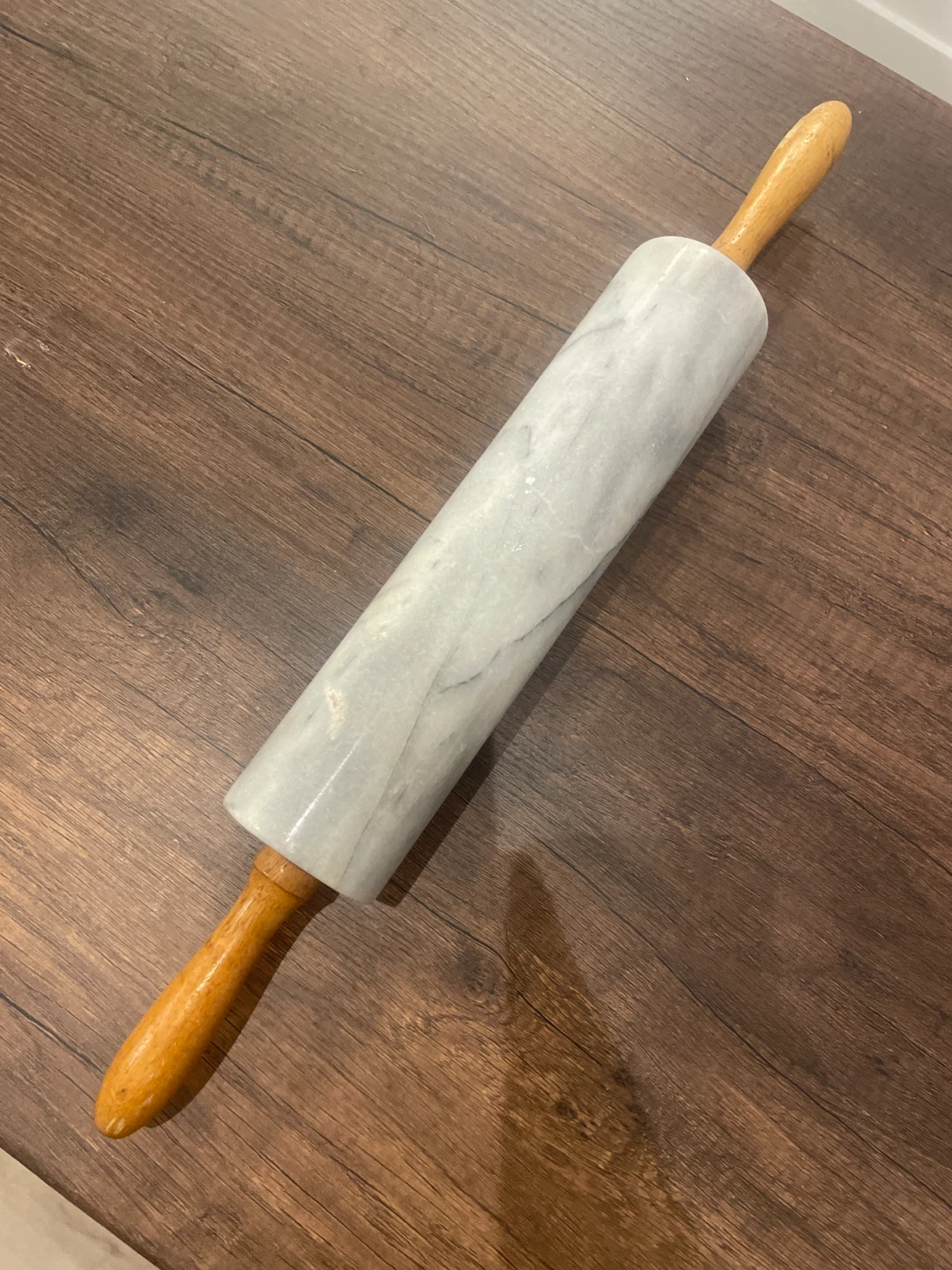 Marble Rolling Pin with Wooden Handles
