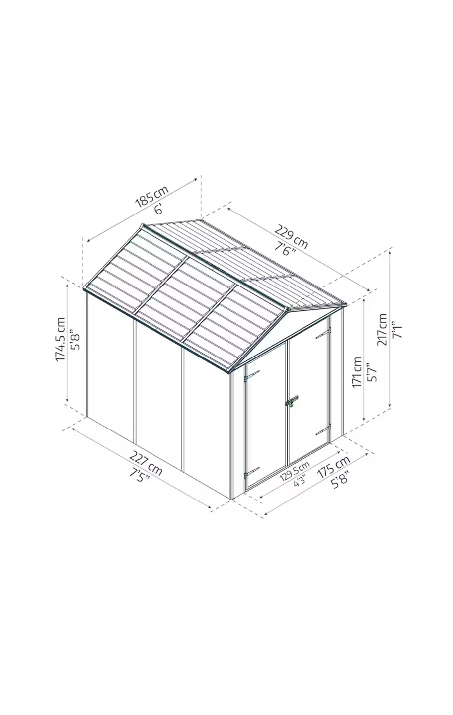 Brand New 6x8 Palram Rubicon Shed $700 - photo 2