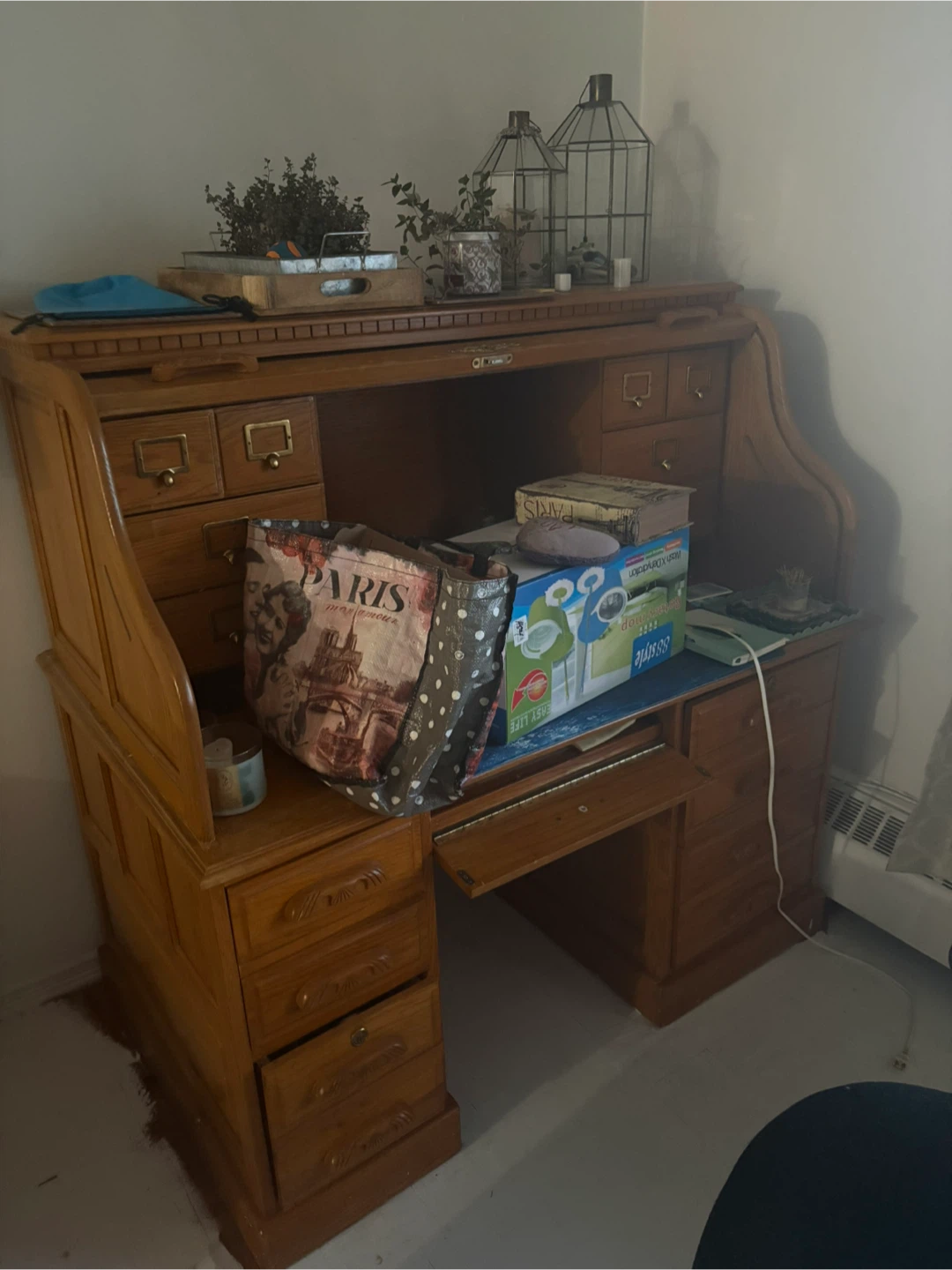 Solid Wood Roll Top Desk