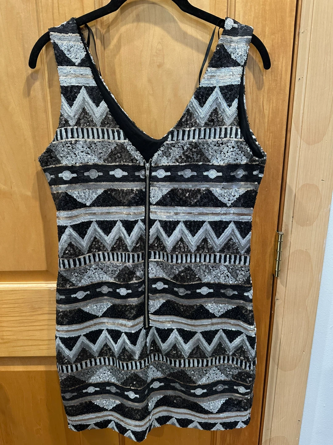 Sparkly Geometric Print Mini Dress - photo 2