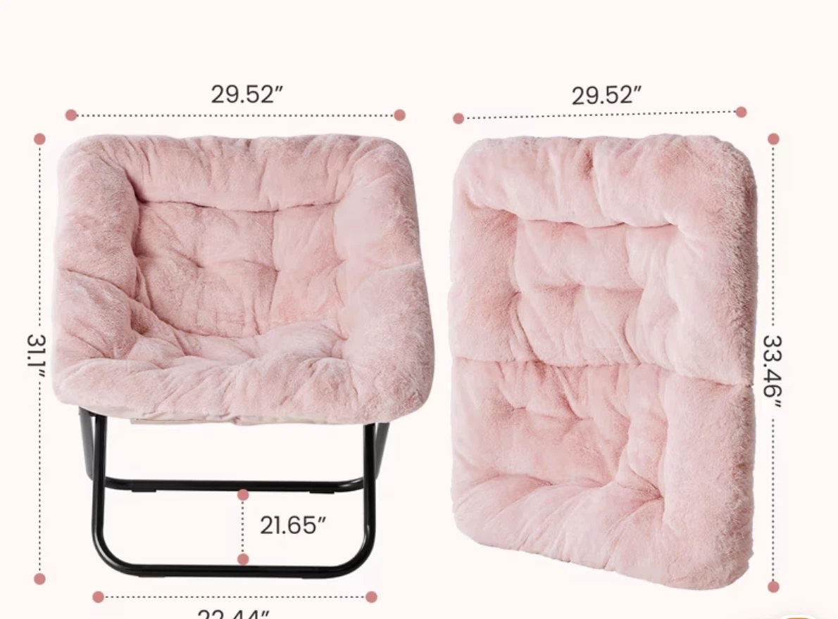 Pink Faux Fur Accent Chair - photo 2