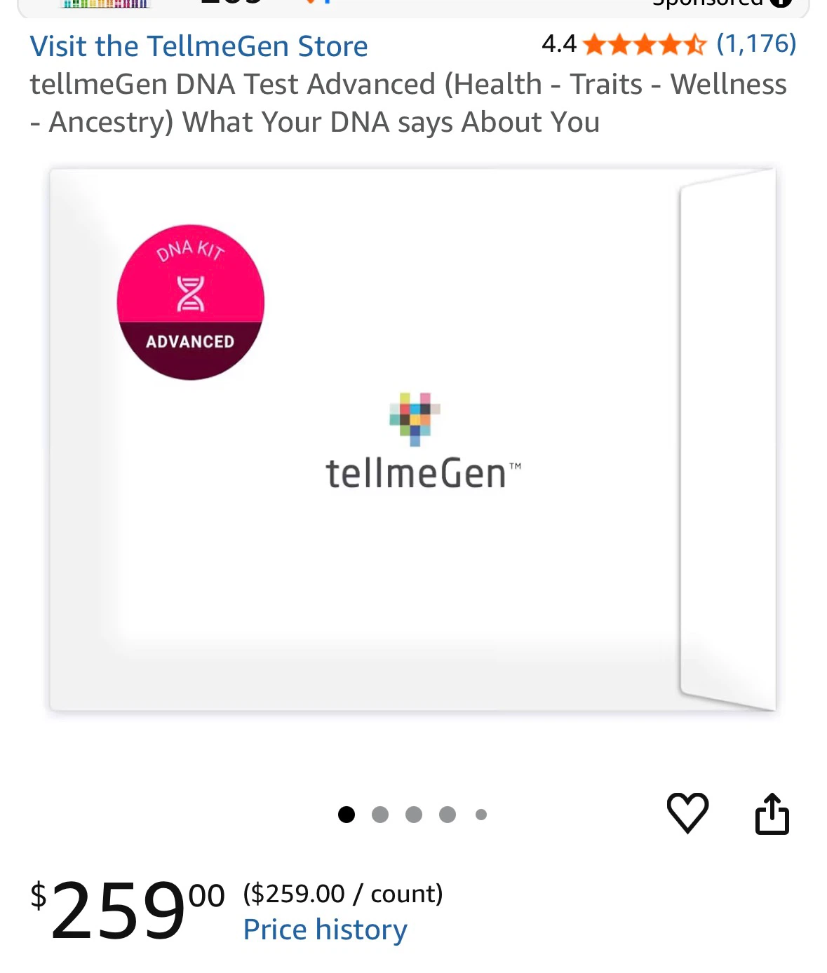 tellmeGen DNA Test Advanced Kit
