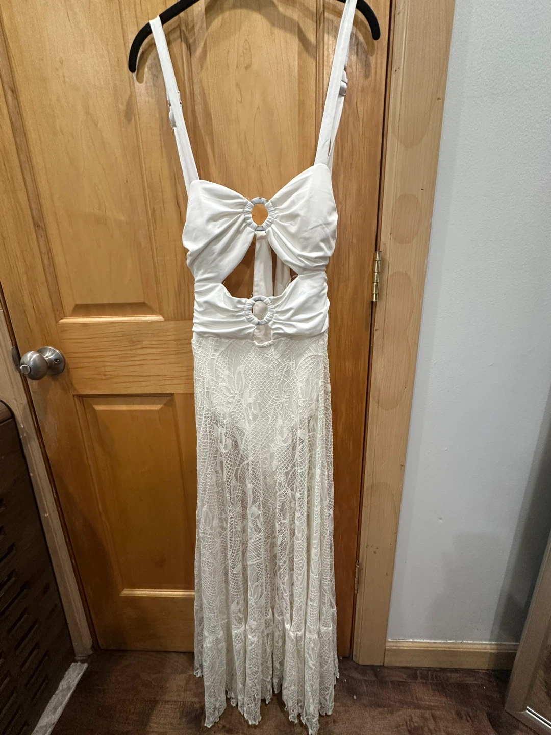AKIRA White Lace Maxi Dress
