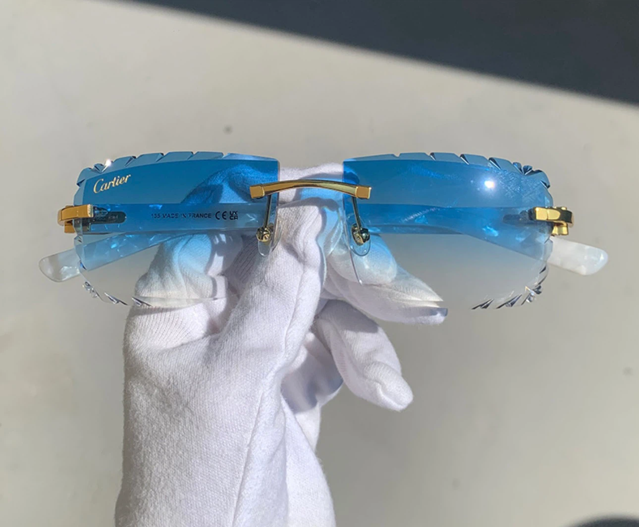 Cartier Sunglasses Blue Gradient Rimless