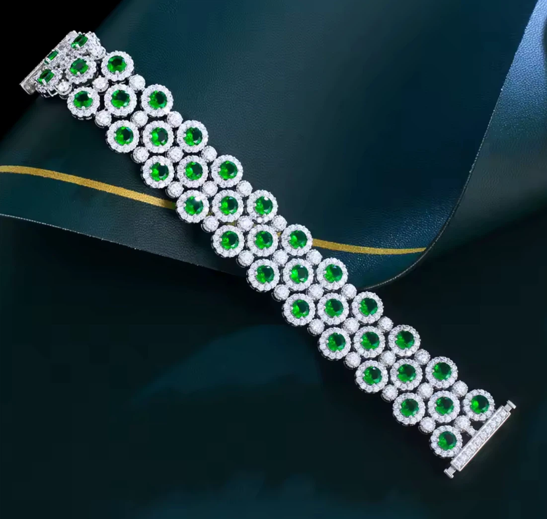 Sparkling Green & White Gemstone Bracelet - photo 2