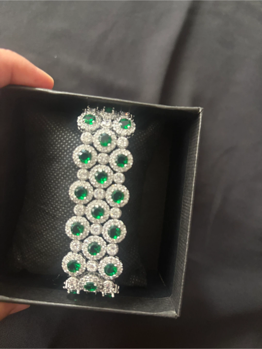 Sparkling Green & White Gemstone Bracelet - photo 5