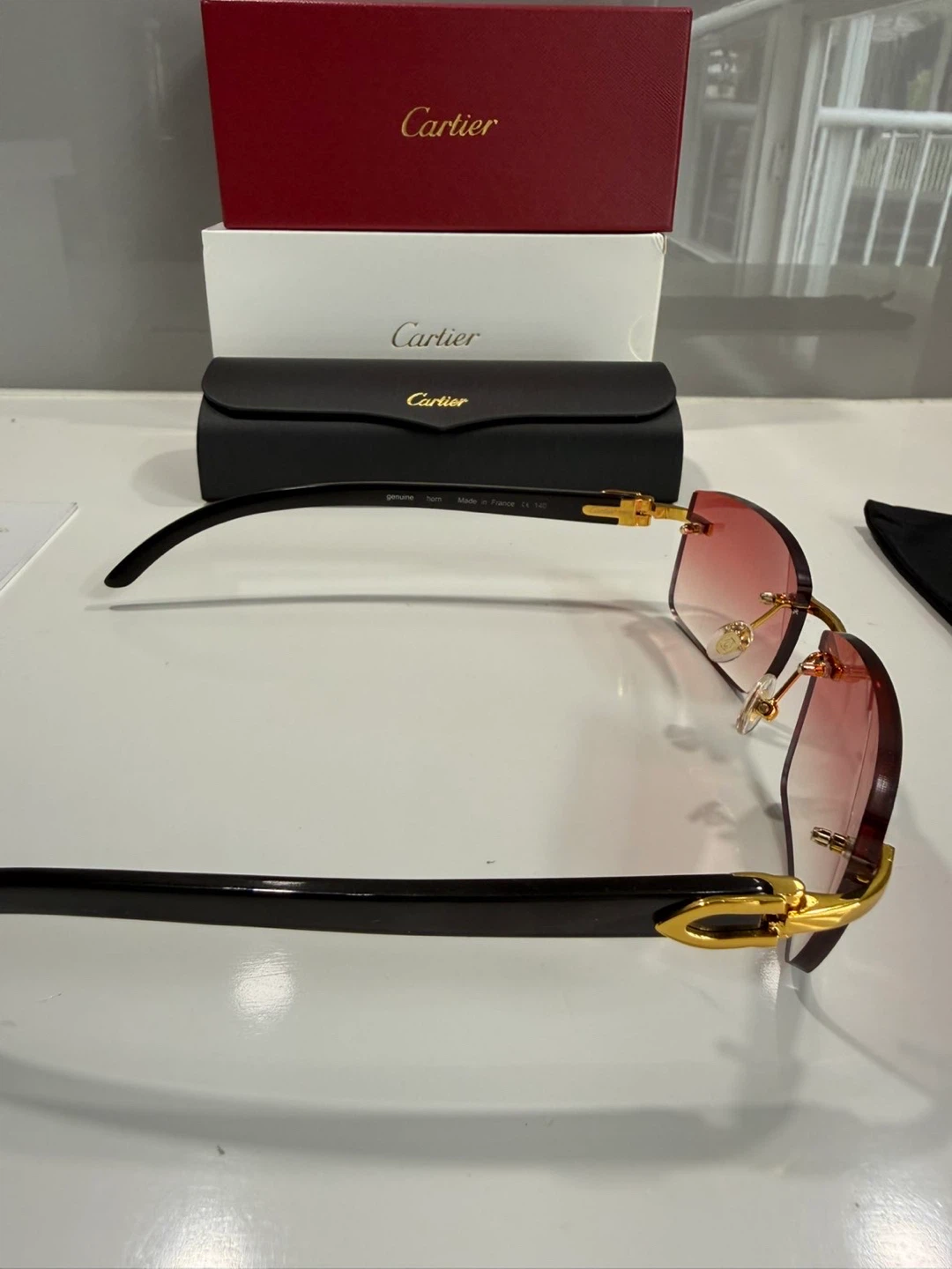 Cartier Rimless Sunglasses with Red Gradient Lenses - photo 4