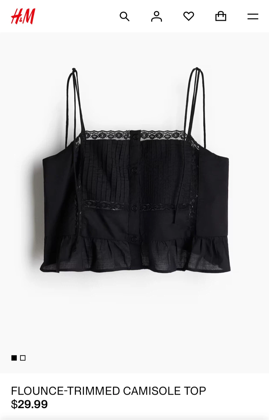 H&M Flounce-Trimmed Camisole Top - photo 3