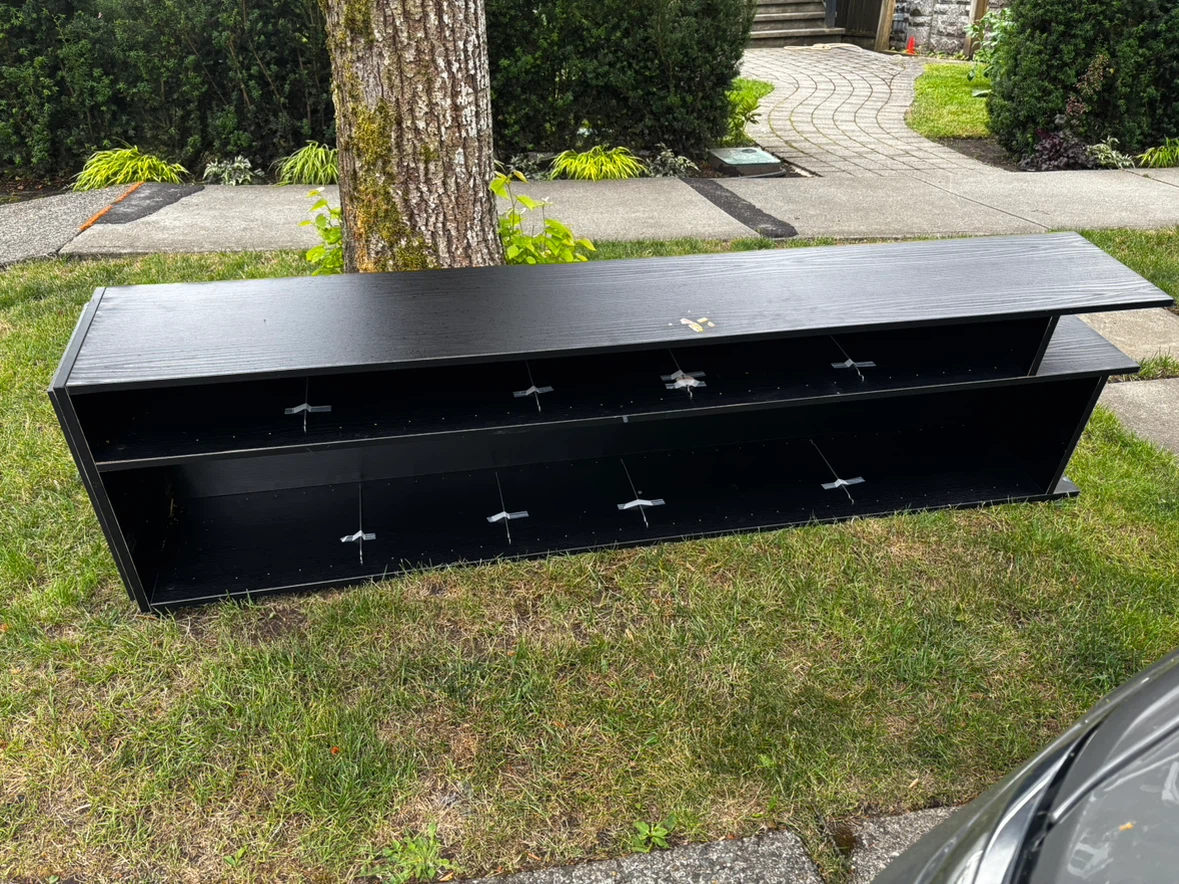 Black Wood Shelf Unit - photo 2