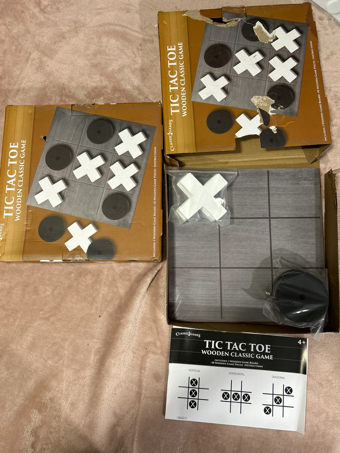 Classic Games Wooden Tic Tac Toe Board Game