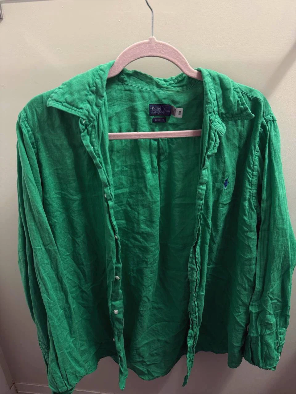 Polo Ralph Lauren linen shirt with logo,green XL - photo 2