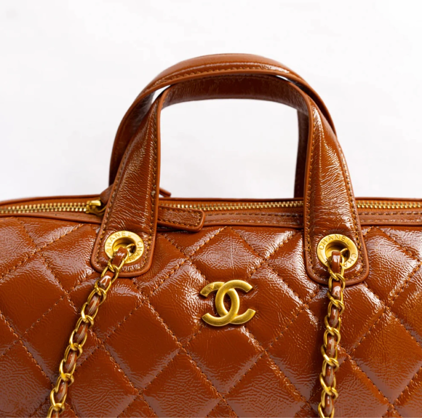 Chanel Quilted crumpled calfskin Leather Boston Bag - photo 2