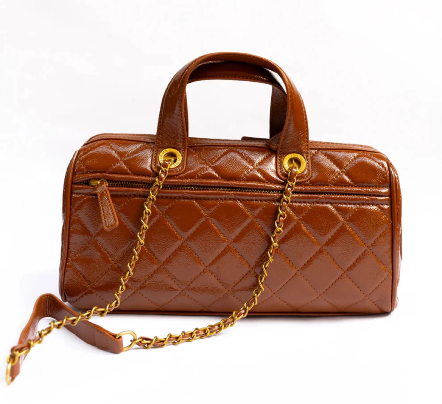 Chanel Quilted crumpled calfskin Leather Boston Bag - photo 3