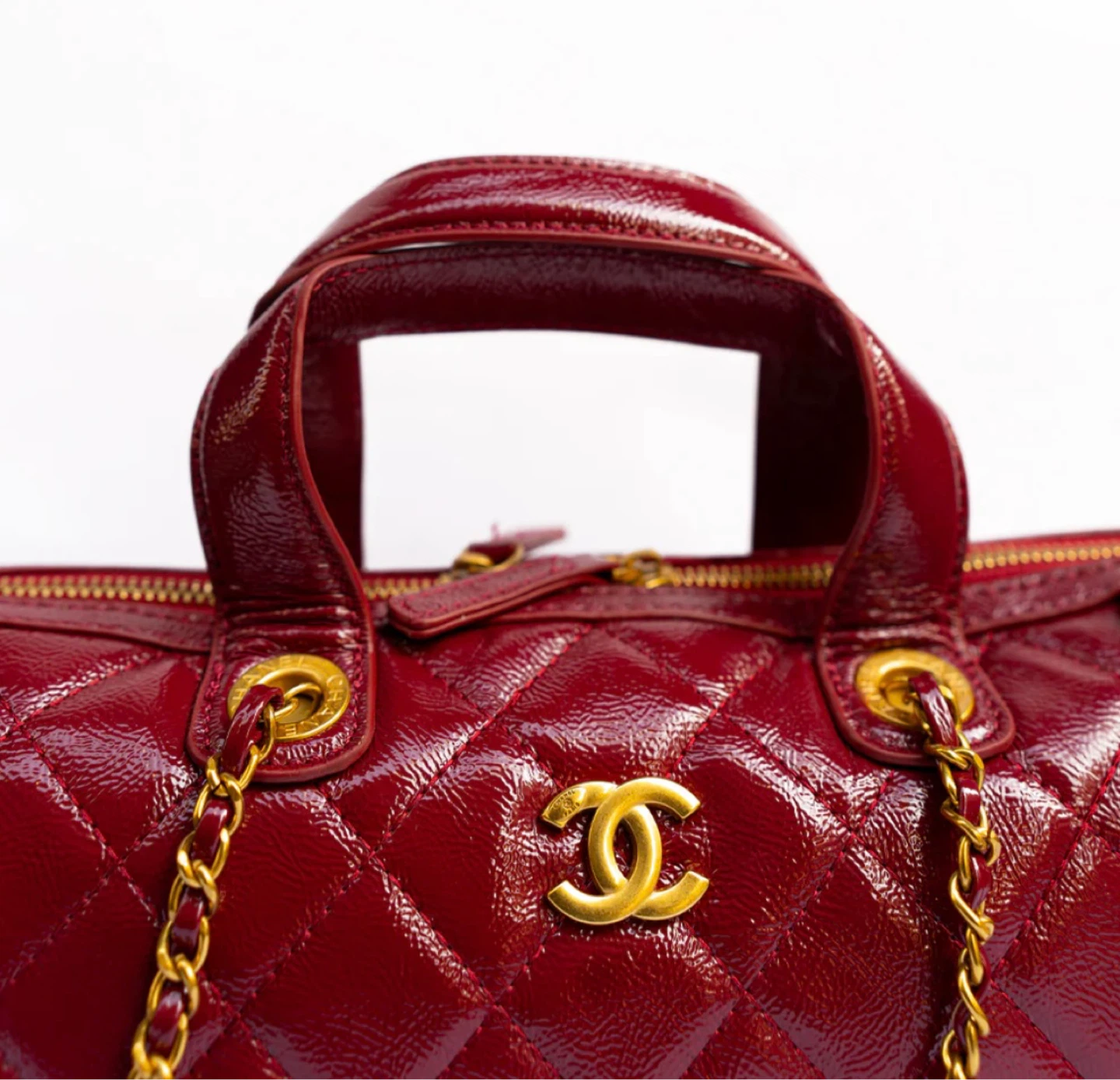 Chanel Quilted crumpled calfskin Leather Boston Bag - photo 5