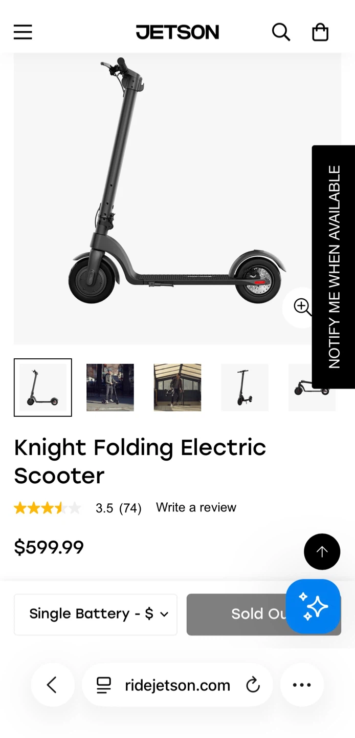Two Black JETSON KNIGHT Electric Scooters (32KM/H) - photo 4