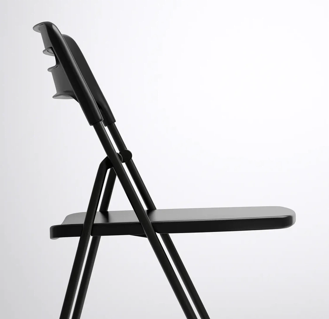 Ikea Black Folding Chair - photo 2
