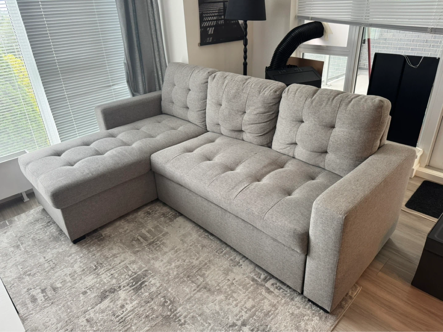 Grey Sectional Sofa with Storage