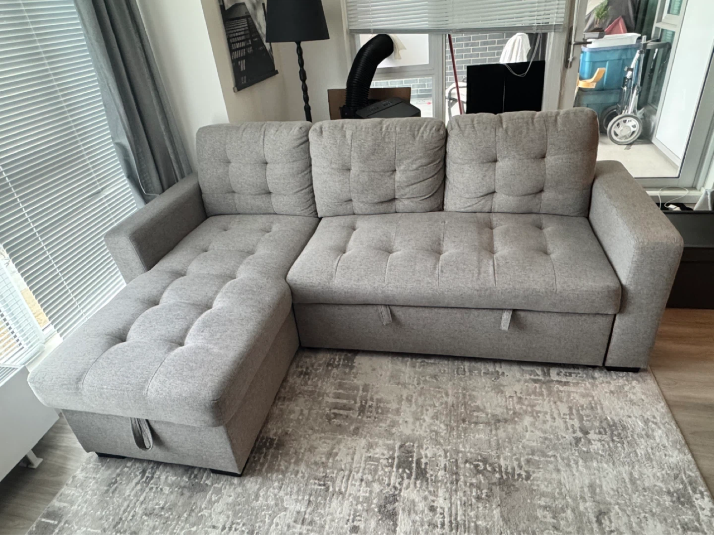 Grey Sectional Sofa with Storage - photo 2